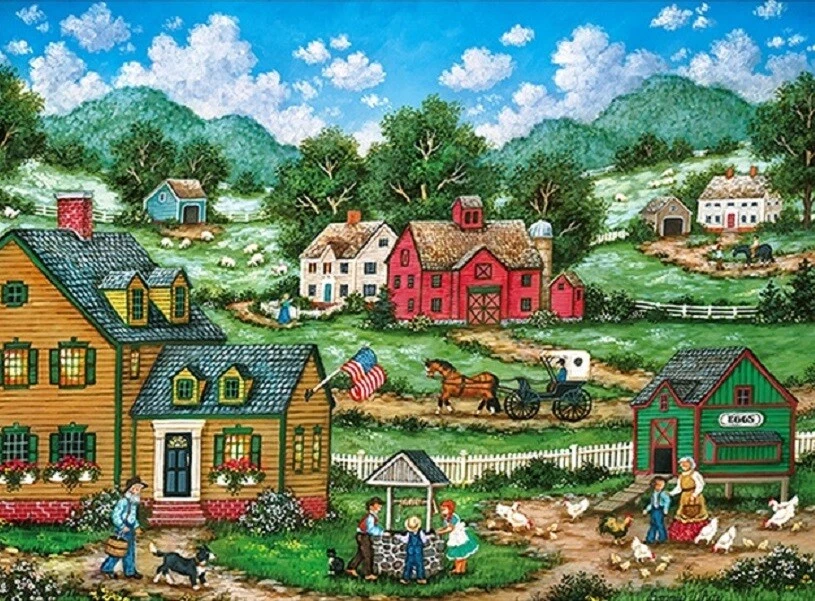 Jigsaw Puzzle Americana Making a Wish Country Living 500 piece NEW 19"x14" - Image 1 of 1
