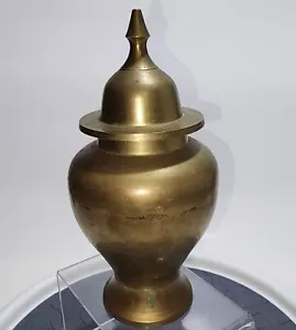 VINTAGE Solid Brass Jar/Urn, Ginger, With Lid - Picture 1 of 4