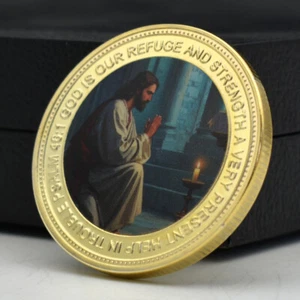 Lord Jesus Challenge Coin Christian Gold Plated Commemorative Medal Art Ornament - Picture 1 of 12