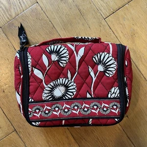 Vera Bradley Hanging Travel Cosmetic - RETIRED - Deco Daisy Black White Red - Picture 1 of 9