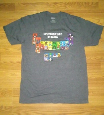 Camiseta Marvel La Tabla Periódica Para Hombre Talla Grande Cuello Redondo Manga Corta Gris Foto 1 de 2