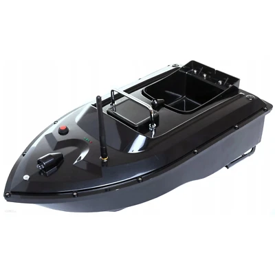 Köderboot mit Fernsteuerung 400m. Ferngesteuertes Fischerboot schwarz mit GPS - Bild 1 von 4