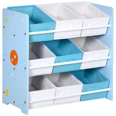 ZONEKIZ Storage Unit W/9 Removable Storage Baskets for Nursery Playroom - Blue - Image 1 of 4