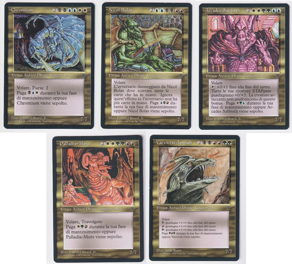 5 Elder Dragons -Nicol Bolas -Chromium -Palladia-Mors, etc -Italian Legends -mtg - Image 1 of 1