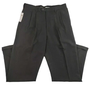 Croft & Barrow NWT Dress Pants Men Size 34X32 Pleated Front Cuffed Hem Dark Gray - Picture 1 of 11