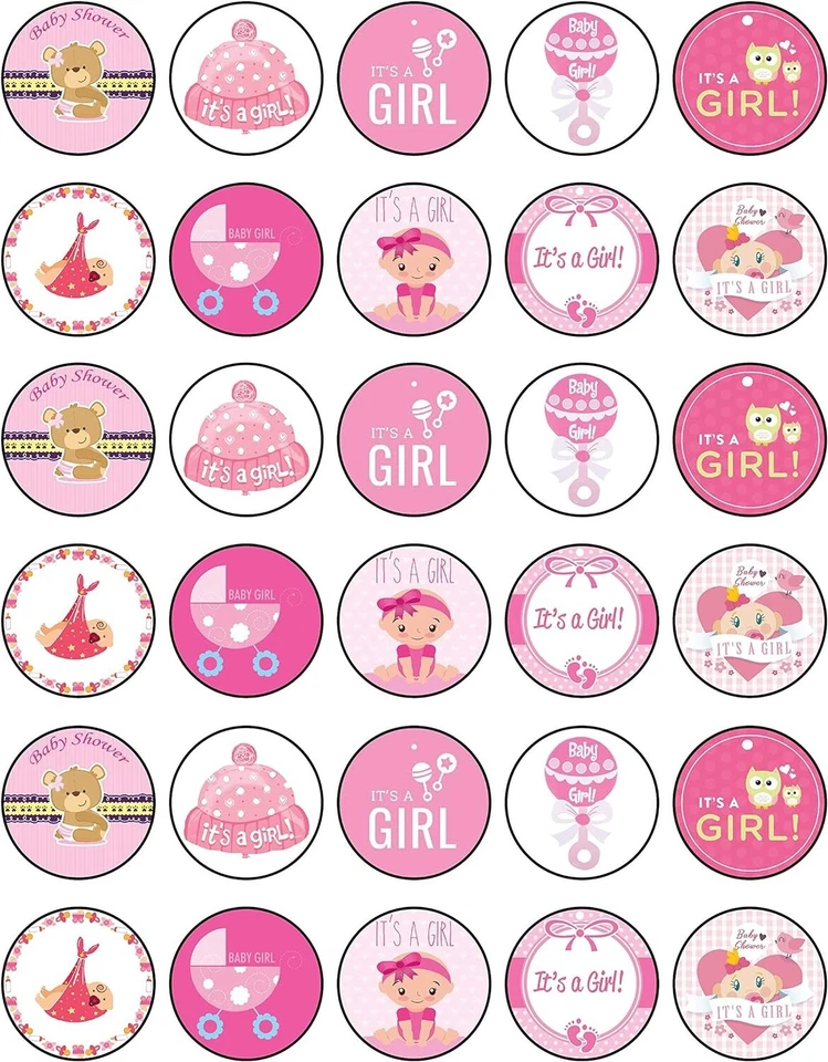 Topper comestible de 30 quilates para baby shower imagen cupcake galleta revelación de género precortado-1,5" Foto 1 de 1