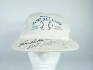 Cappello snapback vintage Darren Holmes / Chuck Jackson firmato invernale campo da baseball - Foto 1 di 10