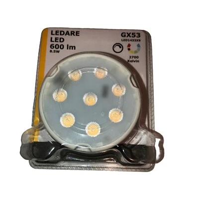 Ikea LED Ledare GX53 600 lm 8.5 W Dimmable Light 2700 Kelvin Lumen 602.952.59 - Image 1 of 4