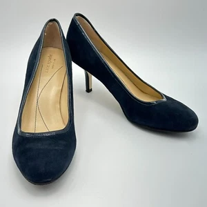Kate Spade Heel Pumps Womens 6.5 M Italy Blue Suede Work Office Dress Casual - Picture 1 of 9