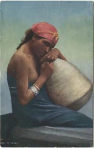 GIRL OF CAIRO, ETHNIC NUDE - Egypt Postcard Tuck - Picture 1 of 2