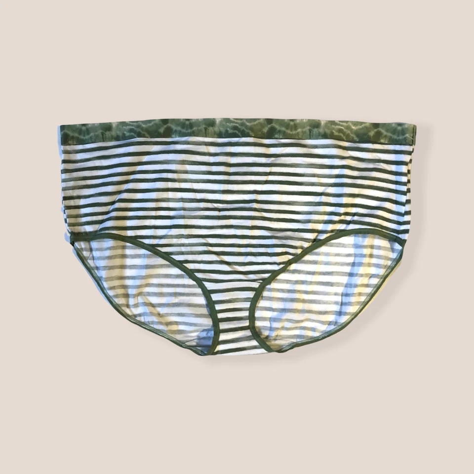 Braguita Lane Bryant Cacique Algodón Pierna Alta Talla 30/32 Rayas Verdes 0640 Foto 1 de 1