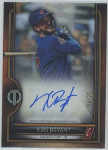 2020 Topps Tribute Tribute to Great Hitters Auto Orange Kris Bryant Cubs 04/25 - Picture 1 of 1