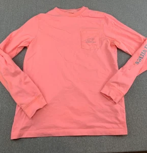 Vineyard Vines Long Sleeve Whale Tee T-shirt Girl Size XL (18) Orange Whale Logo - Picture 1 of 13