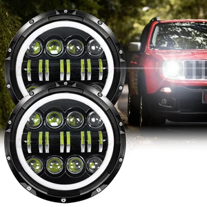 For Ford Fairlane 1955 1956 1957 2PC 100W 7inch Round LED Headlights HI/LO Bulbs - Picture 1 of 12
