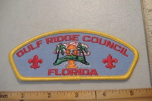 ~GULF RIDGE COUNCIL~FLORIDA~TOPPA BOY SCOUT IN TESSUTO~SFONDO BLU~ - Foto 1 di 2