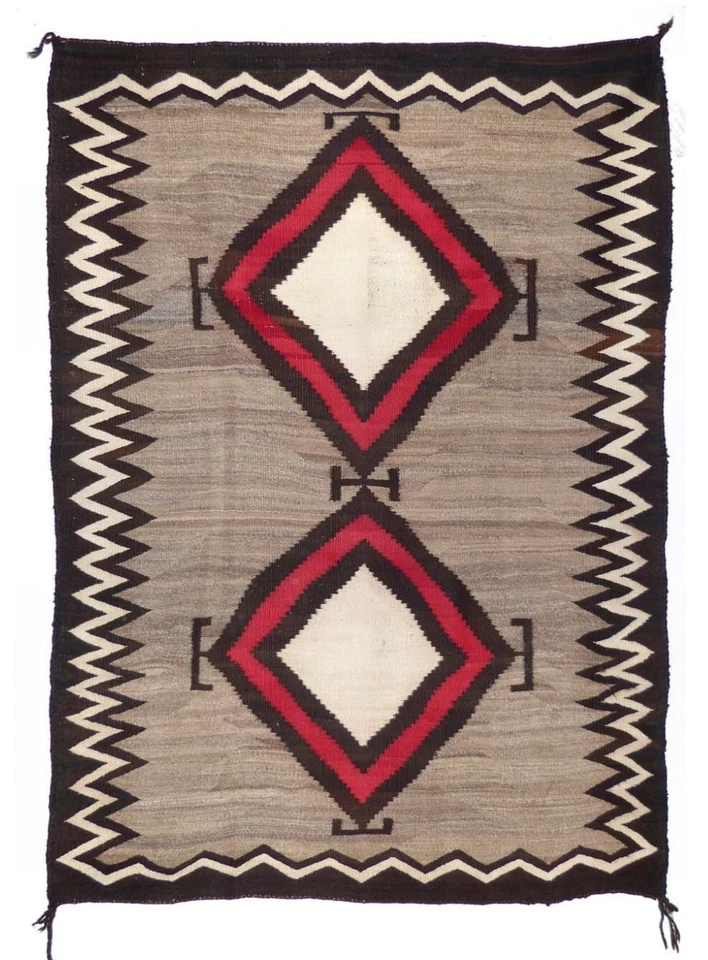 Hand Woven Navajo Wool Rug Native American style Southwest area Rug Size 5x8 - Image 1 of 1
