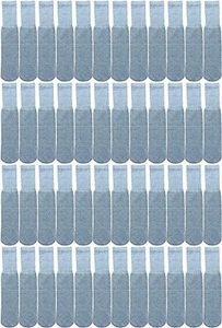 48 PK Women's Cotton Tube Socks, Referee Style, 9-15 Solid Gray-Womens Crew Sock - Picture 1 of 5