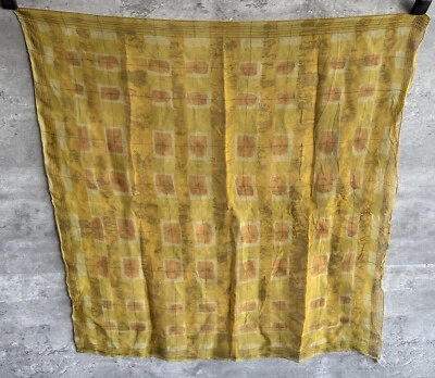 Винтажный Vera Verasheer вискозы и шелка вручную свернутый желтый шарф 30 x 30 Японии сделано - Изображение 1 из 3
