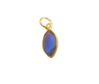 Labradorite 18K solid Gold Handmade Charm for Necklace or Bracelet SLC0109 - Image 1 of 4