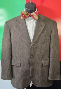 Chaqueta Abrigo Deportivo Haggar City Informals Marrón Tweed Talla 38S+ Boston College Pajarita - Imagen 1 de 17