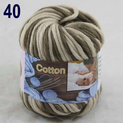 Sale soft 1Ballx50g Cotton Chunky Bulky Hand Rugs Knitting Yarn Beige Mocha 40 - Image 1 of 4