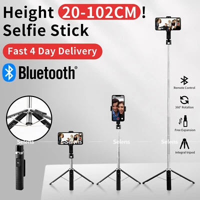 102cm Flexible Mobile Phone Tripod Holder Stand Selfie Stick Bluetooth Remote - image 1 of 4