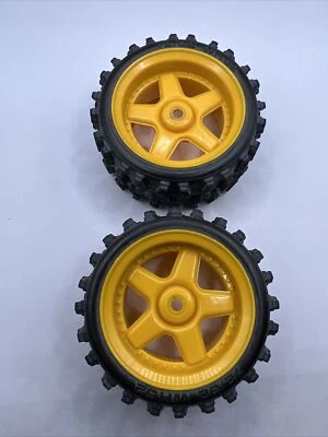 Nikko Porsche 959 Rear Yellow Wheels (2) R-16005 10230 Vintage Rc Car - Image 1 of 3
