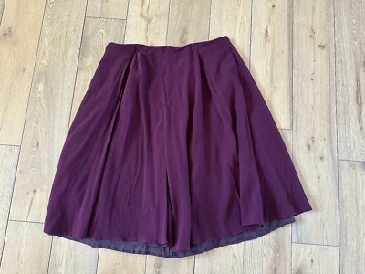 Jil Sander Womens Wool Linen Pleated Lightweigt Skirt Size 36 Waist 29 Purple - Image 1 of 4