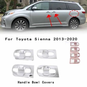 Tazón cromado con manija de puerta para Toyota Sienna 2011-2020 accesorios ABS borde de cubierta - Imagen 1 de 5