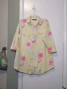 lauren ralph lauren Blouse Women L Tunic 100% Cotton butter Yellow Office Career - Picture 1 of 9