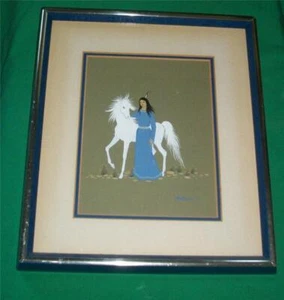 NA NATIVO INDIO CHEROKEE ARTISTA PINTURA CABALLO PRINCESA NOVIA BARBARA MCALISTER - Imagen 1 de 7