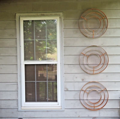 (3) 1950s Vintage Reclaimed Metal Satellite Pendant Light Shade Group Lot Modern - Image 1 of 4