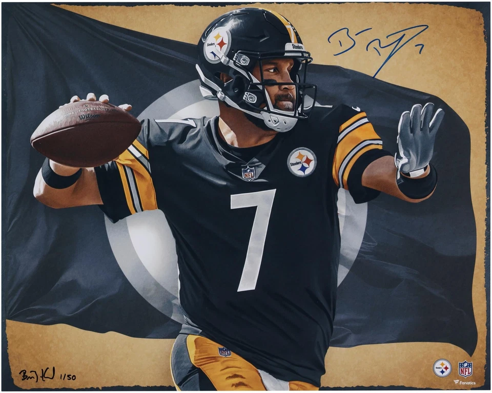 Фотопечать с автографом Бена Ротлисбергера из Steelers 16x20 — Брайан Конник — LE 50 - Изображение 1 из 1