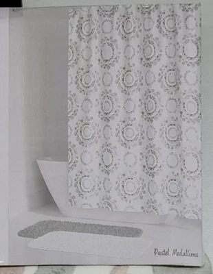 NUEVO TAVANI Cortina de Ducha 72" x 72" Medallones Pastel Algodón Mezcla Poli Foto 1 de 4