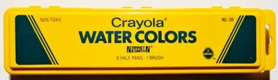 Vintage 1980s Crayola No. 08 Water Colors Paint Set RARE HTF Binney & Smith - image 1 of 3