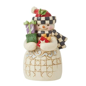 Enesco Jim Shore Heartwood Creek Four Seasons Mini Snowman with Checkered Hat... - Picture 1 of 5