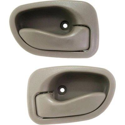 Interior Door Handle For 95-99 Hyundai Accent Set of 2 Beige Plastic - Image 1 of 4