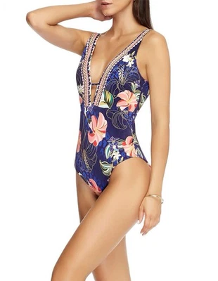 Traje de baño JETS Australia azul DESERT BLOOM traje de baño para mujer talla EE. UU. 12 ¡NUEVO!! Foto 1 de 4