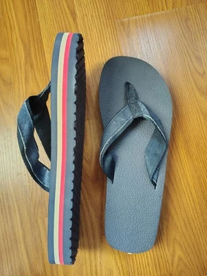 Chanclas vintage de gamuza y nailon azul marino talla 12 para hombre con 1 raya roja y 1 blanca Foto 1 de 4