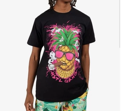 Hustle Gang Smoking Pineapple HSTL GANG Men’s Size L Graphic Tee Foto 1 de 4