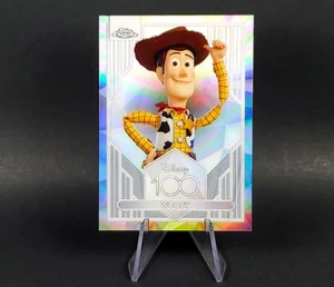 2023 Topps Chrome Disney 100 Woody Toy Story Chrome Refractor Holo - Picture 1 of 8