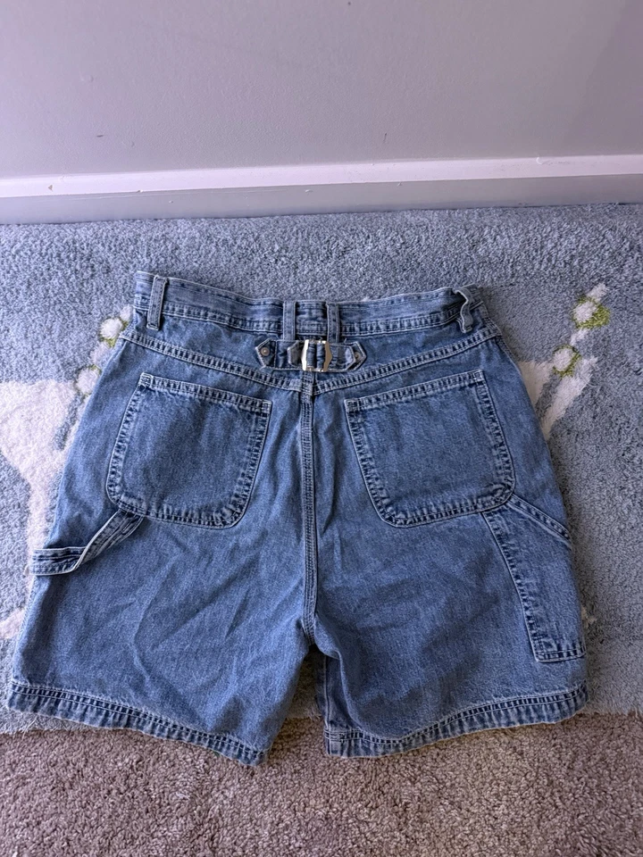 Carolina Blues 复古 90 年代女式牛仔短裤蓝色高腰 10 码 — 第 1/3 张图片