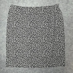 J.Jill Wearever Black White Abstract Stretchy Pull On Pencil Skirt Size Large - Picture 1 of 7