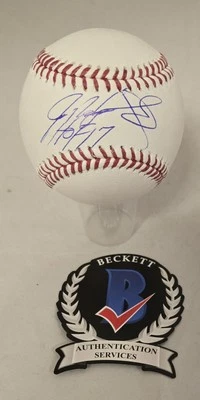 Ivan Rodriguez HOF 17 Signed Official MLB Baseball Beckett Auto Rangers Pudge  - Image 1 of 3