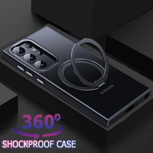 Magnetic 360 Ring Stand Case For Samsung Galaxt S25 S24 S23 Ultra S25 Plus Cover - Picture 1 of 17