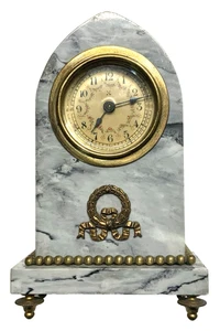 Antike Hübsche Tischuhr Napoleon III Xixème Marmor Und Bronze - Picture 1 of 6