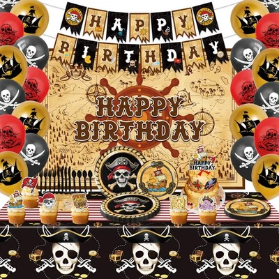 120 peças decorações de festa pirata, decorações de aniversário pirata, par temático pirata... - Imagem 1 de 4