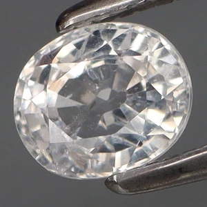 0.76Ct.Heated Only! Natural White Sapphire Ceylon, Srilanka Very Good Luster! - Picture 1 of 4