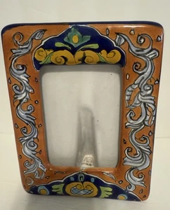 Talavera Pottery 7" Vertical Picture Frame no Glass Measures 3 In By 4 In Inside - Picture 1 of 4