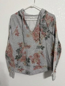 Maurices Damen Gr. S leichter Hoodie mit V-Ausschnitt Langarm Blumenmuster - Bild 1 von 3